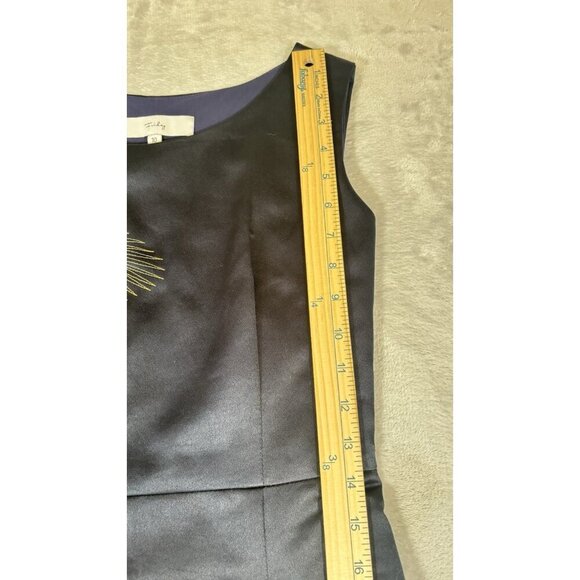 Medi-Dress by Friday Dark Blue Embroidered Flower Modern Sleeveless Women's 10 - Picture 5 of 8